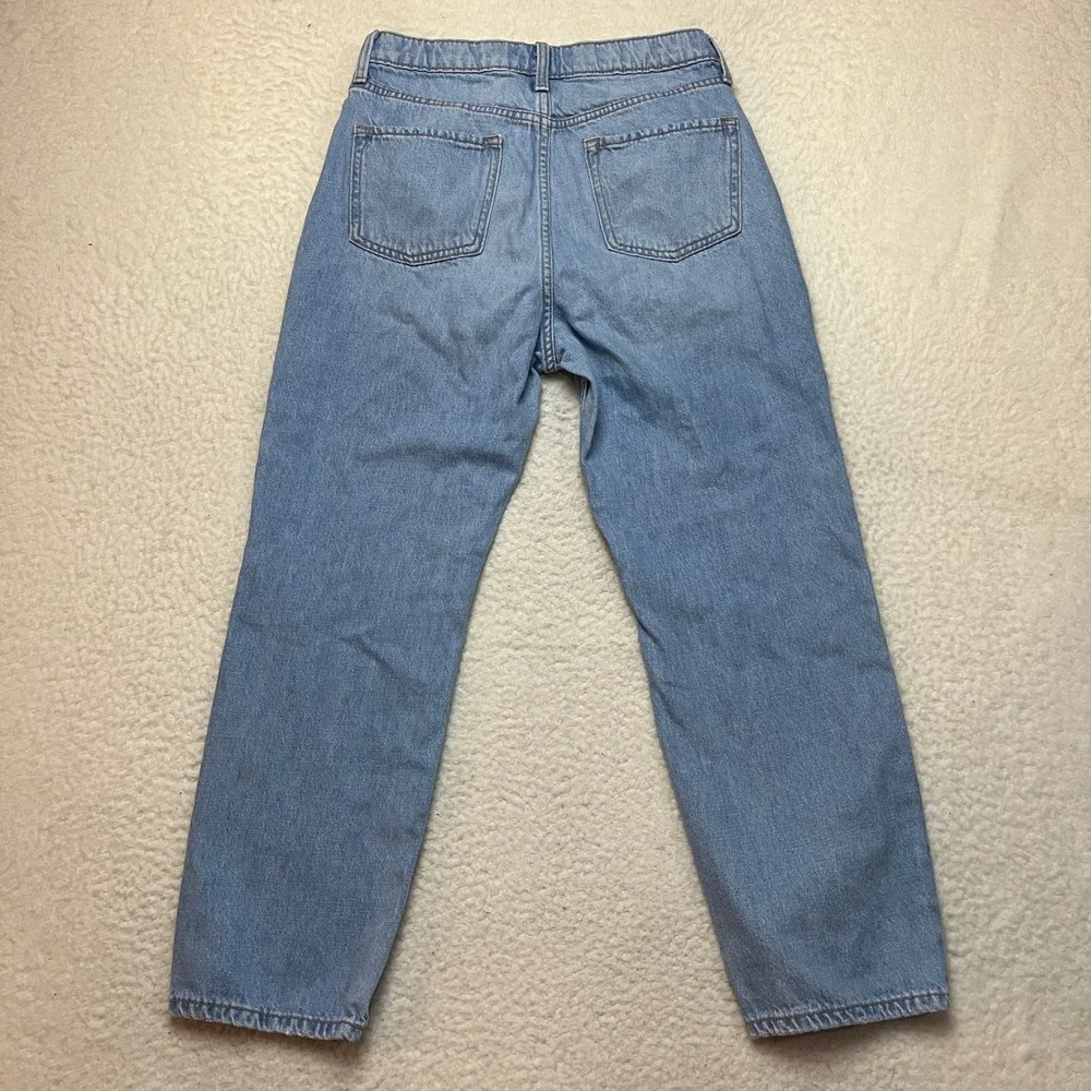 Old Navy Jeans Boys 16 Blue Slouchy Straight High Rise Distressed Built-In Tough